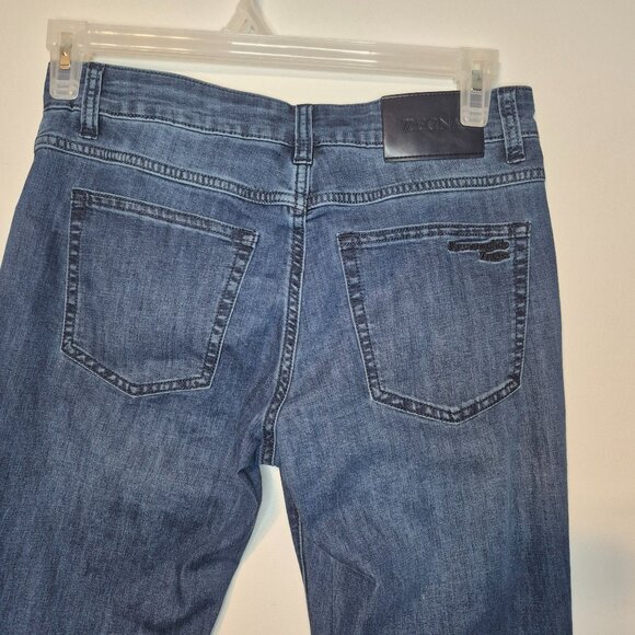 Zegna ZZ530 Slim Fit Blue Jeans Size 31 - Picture 10 of 14